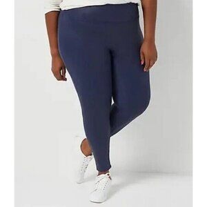 All Worthy Hunter McGrady Ultimate Faux Leather Leggings Navy Blue Petite,XL